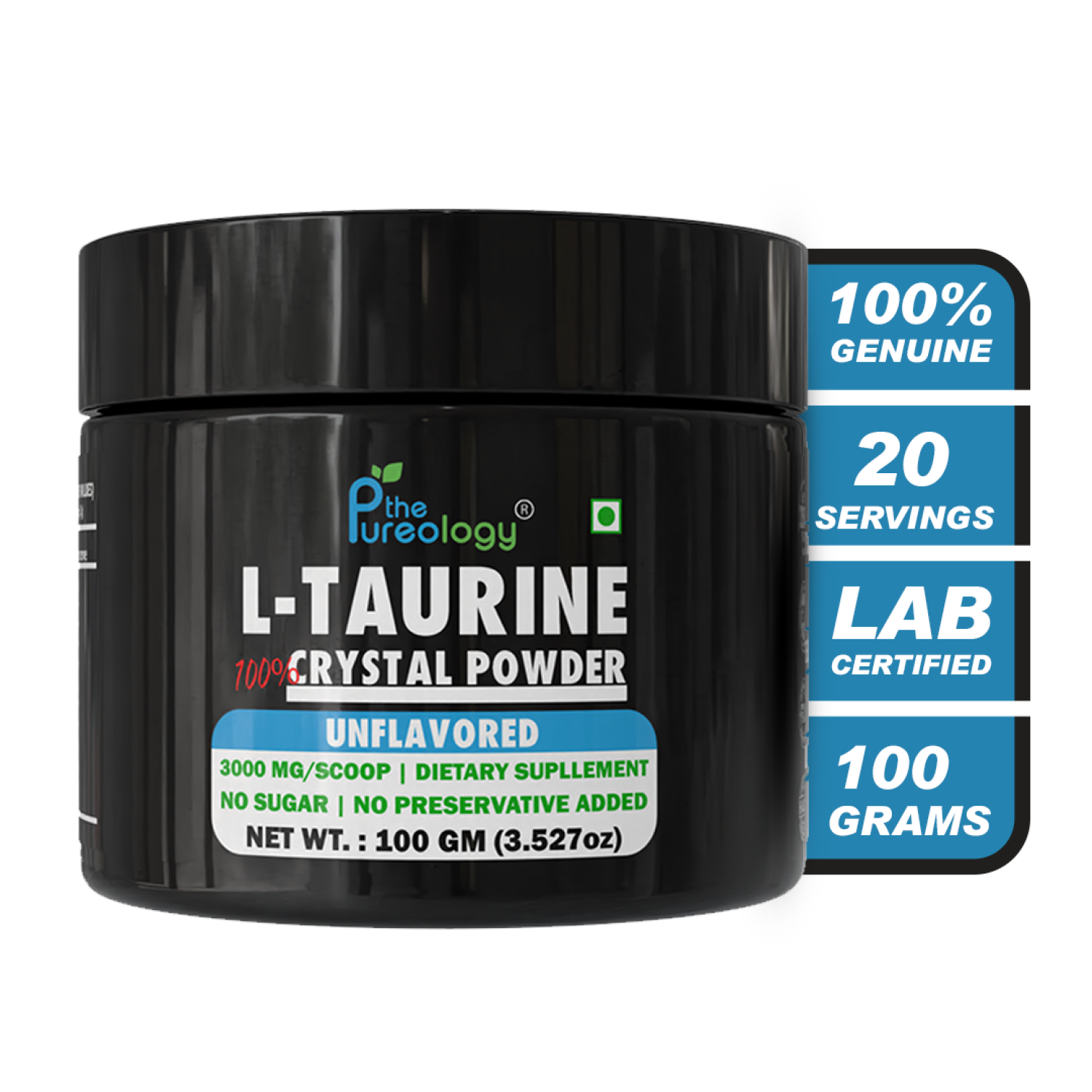 L-Taurine Unflavoured (100gm, 33 servings) L-Taurine Unflavoured (100gm, 33 servings)